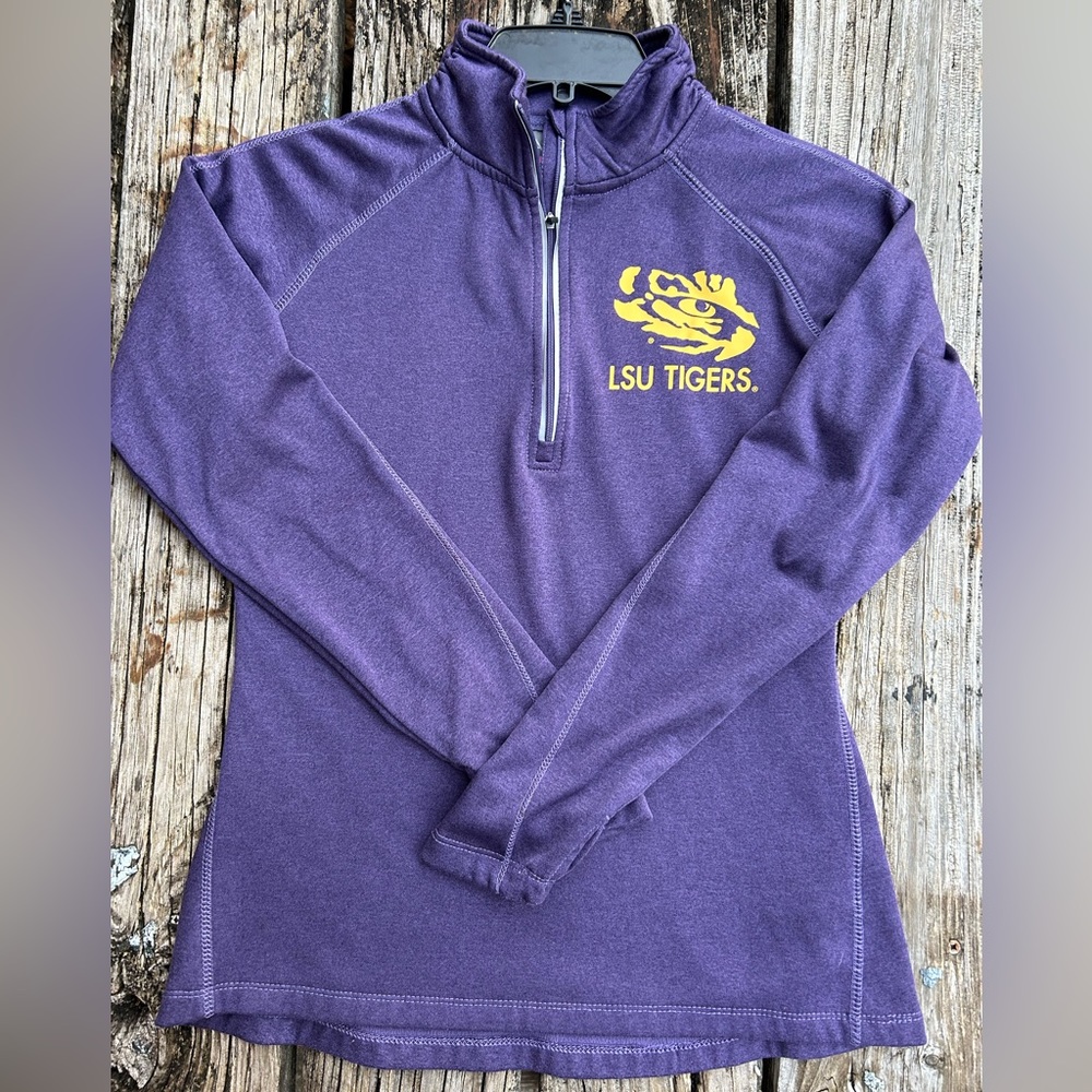 Knights Apparel KA for Her LSU Tigers Small 1/4 Zip Purple Long Sleeve Pullover